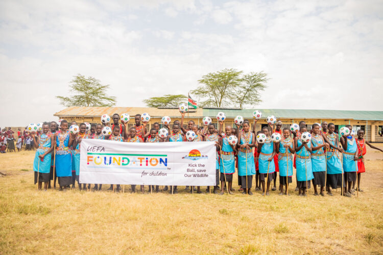 <strong>Donation of Football balls and kits to the 7 schools in Maasai Mara Wildlife Conservancies by UEFA Foundation for Children</strong>